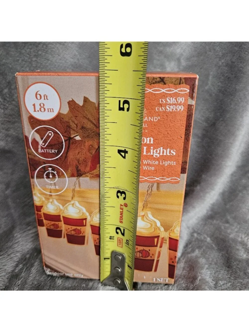 Mini LED String Lights Pumpkin Spice Latte 6ft Crafting Fall Autumn Halloween
